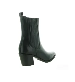 bottines et boots - Santiag - femme - Cuir - Noir - Julie dee