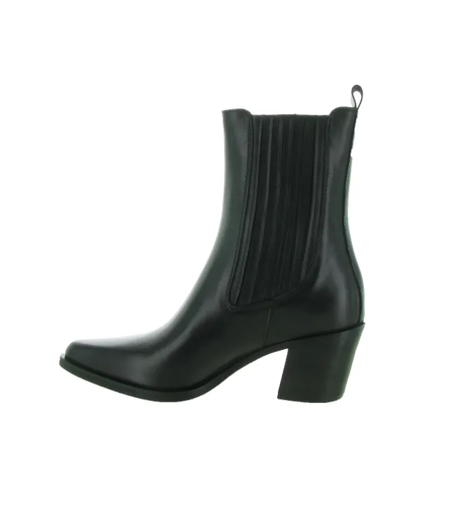 bottines et boots - Santiag - femme - Cuir - Noir - Julie dee