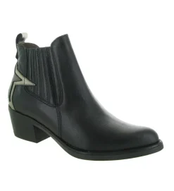 bottines et boots - Santiag - femme - Cuir - Noir - Minka design