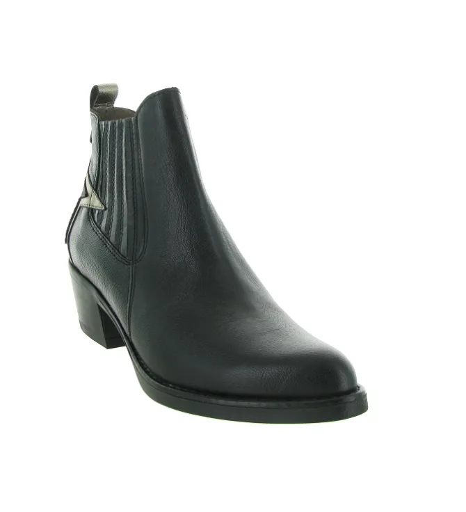 bottines et boots - Santiag - femme - Cuir - Noir - Minka design
