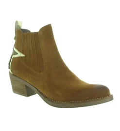 bottines et boots - Santiag - femme - Cuir - Camel - Minka design