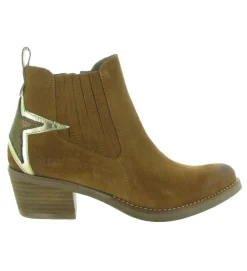 bottines et boots - Santiag - femme - Cuir - Camel - Minka design