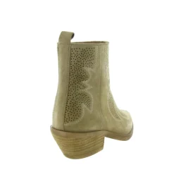 bottines et boots - Santiag - femme - Cuir - Beige - Alpe