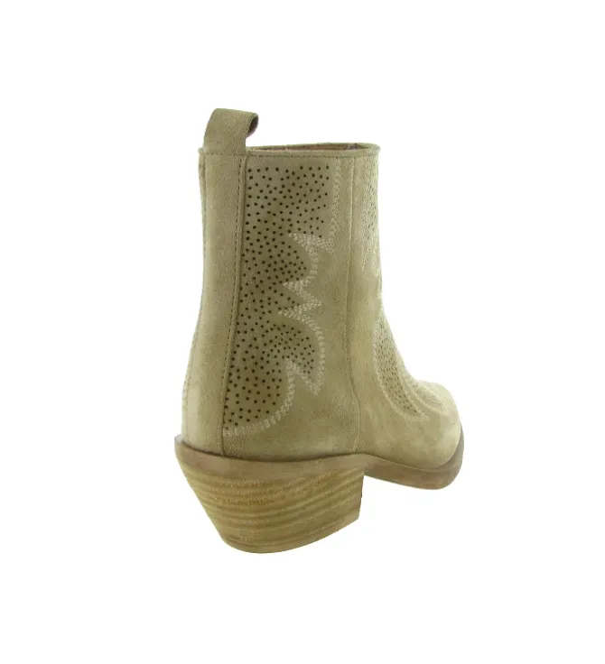 bottines et boots - Santiag - femme - Cuir - Beige - Alpe