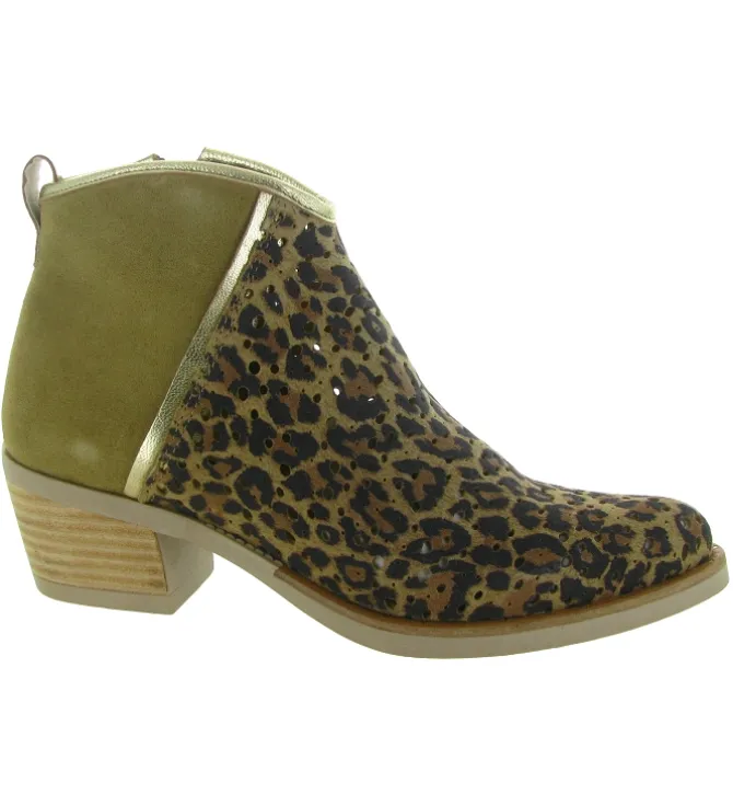 bottines et boots - Santiag - femme - Nubuck - Léopard - Minka design