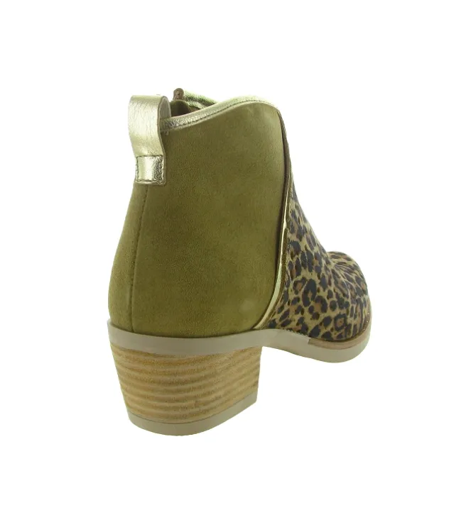 bottines et boots - Santiag - femme - Nubuck - Léopard - Minka design