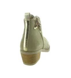bottines et boots - Santiag - femme - Nubuck - Beige - Minka design