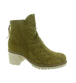 bottines et boots - Santiag - femme - Nubuck - Kaki - Minka design