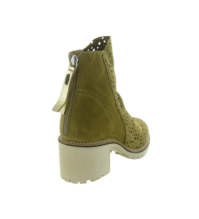 bottines et boots - Santiag - femme - Nubuck - Kaki - Minka design