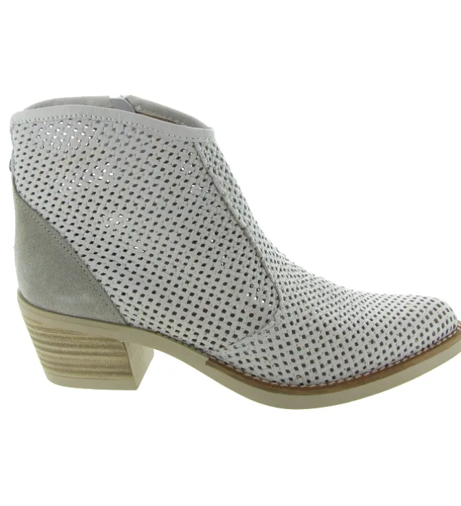 bottines et boots - Santiag - femme - Nubuck - Beige - Minka design