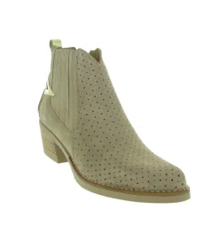 bottines et boots - Santiag - femme - Nubuck - Beige - Minka design