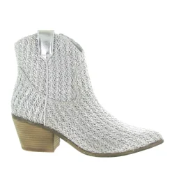 bottines et boots - Santiag - femme - Synthétique - Argent - La strada