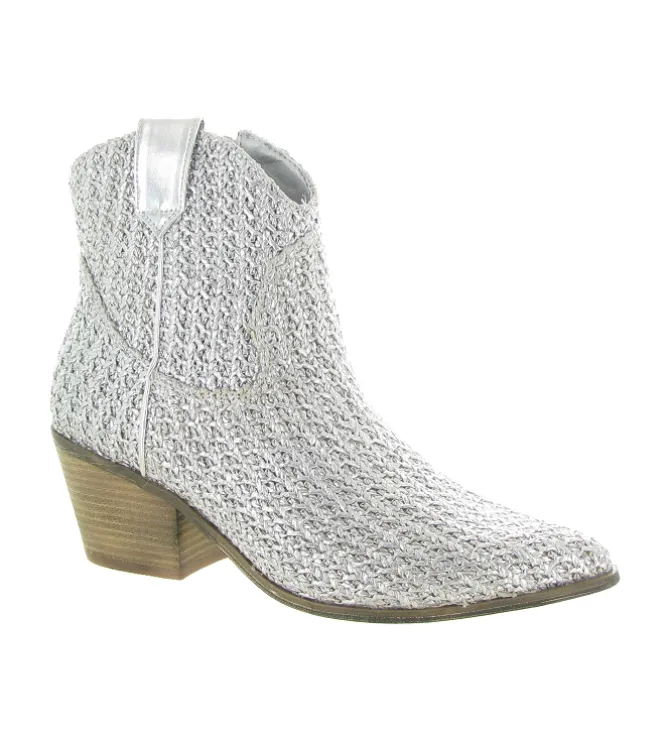 bottines et boots - Santiag - femme - Synthétique - Argent - La strada