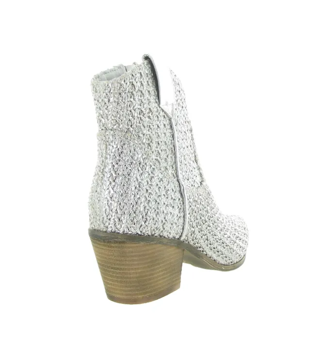 bottines et boots - Santiag - femme - Synthétique - Argent - La strada