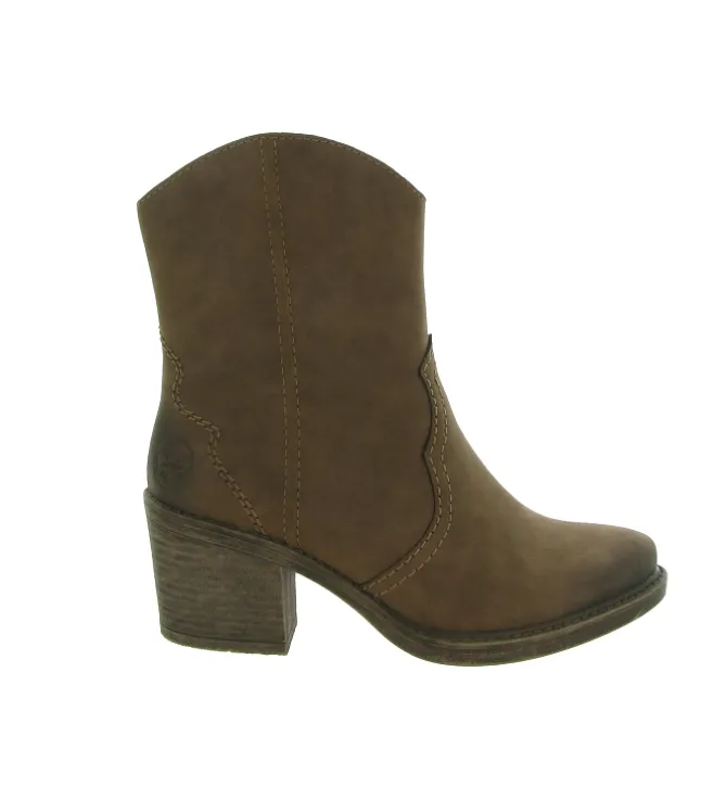 bottines et boots - Santiag - femme - Synthétique - Marron - Rieker