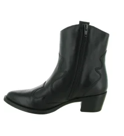 bottines et boots - Santiag - femme - Cuir - Noir - Unisa
