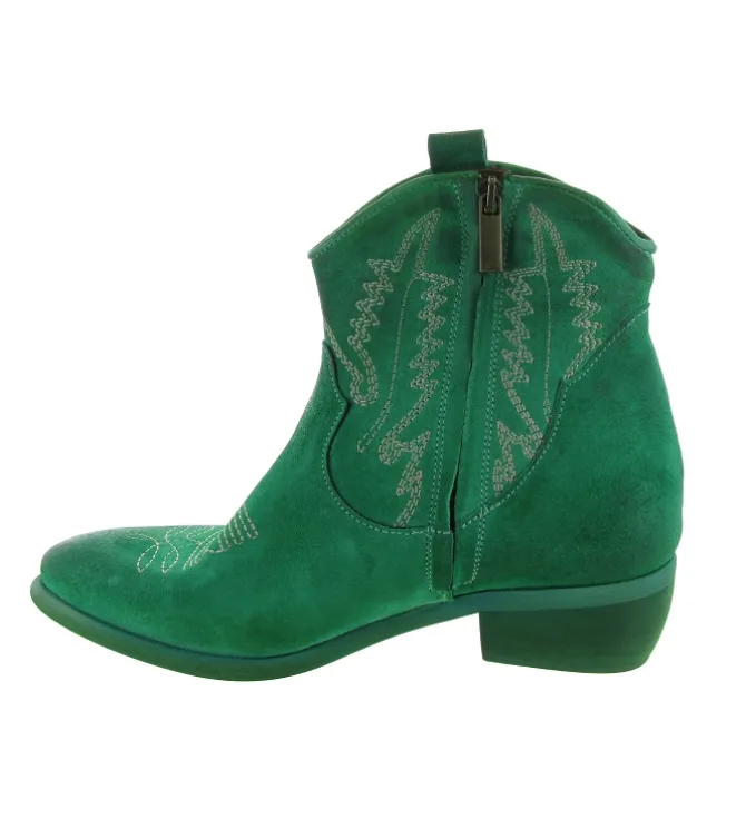 bottines et boots - Santiag - femme - Nubuck - Vert - Zoe