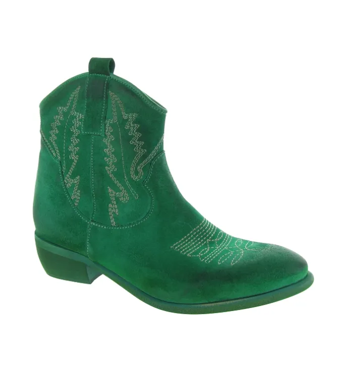 bottines et boots - Santiag - femme - Nubuck - Vert - Zoe