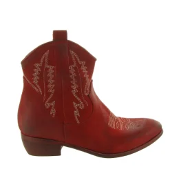 bottines et boots - Santiag - femme - Nubuck - Bordeaux - Zoe