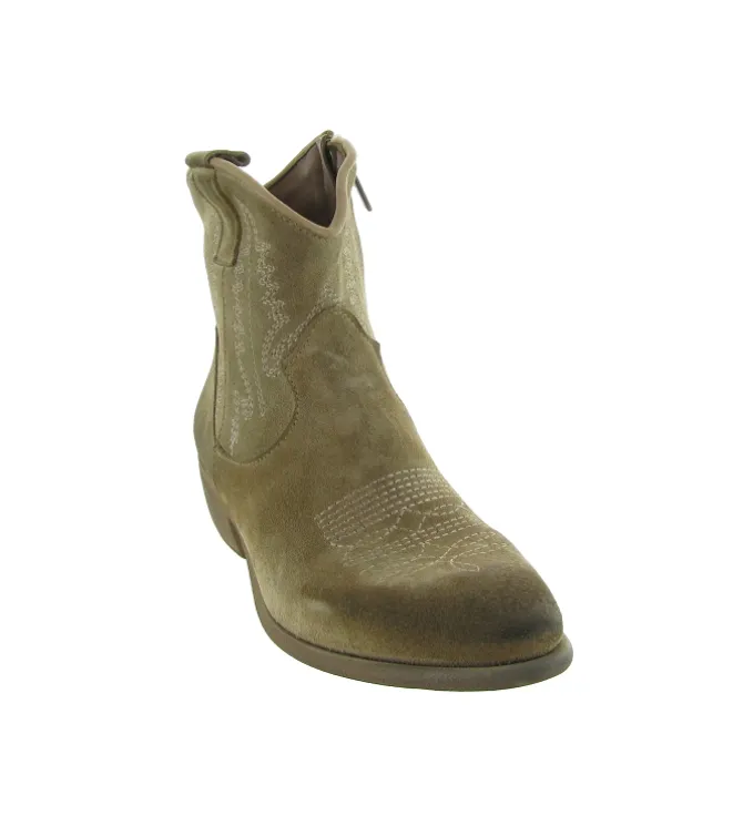 bottines et boots - Santiag - femme - Nubuck - Gris - Zoe