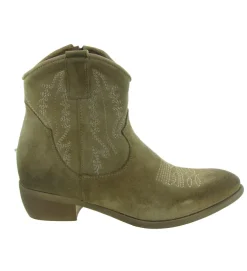 bottines et boots - Santiag - femme - Nubuck - Gris - Zoe