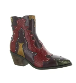 bottines et boots - Santiag - femme - Synthétique - Bordeaux - Noa harmon