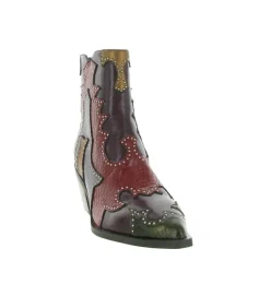 bottines et boots - Santiag - femme - Synthétique - Bordeaux - Noa harmon