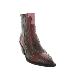 bottines et boots - Santiag - femme - Synthétique - Bordeaux - Noa harmon