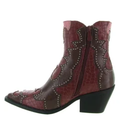 bottines et boots - Santiag - femme - Synthétique - Bordeaux - Noa harmon