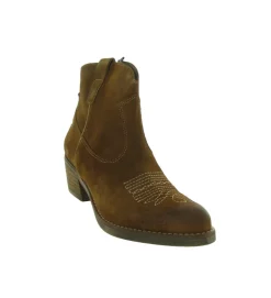 bottines et boots - Santiag - femme - Cuir - Marron - Minka design