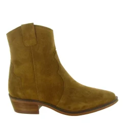 bottines et boots - Santiag - femme - Nubuck - Camel - Alpe
