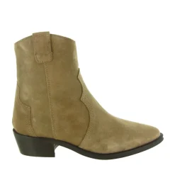 bottines et boots - Santiag - femme - Nubuck - Beige - Alpe