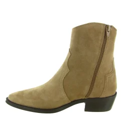 bottines et boots - Santiag - femme - Nubuck - Beige - Alpe