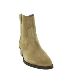 bottines et boots - Santiag - femme - Nubuck - Beige - Alpe