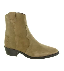 bottines et boots - Santiag - femme - Nubuck - Beige - Alpe