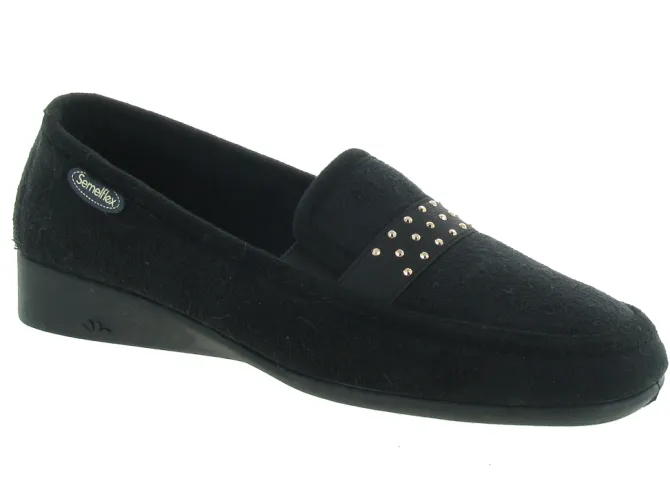 chaussons et pantoufles - Ballerines - femme - Synthétique - Noir - Semelflex