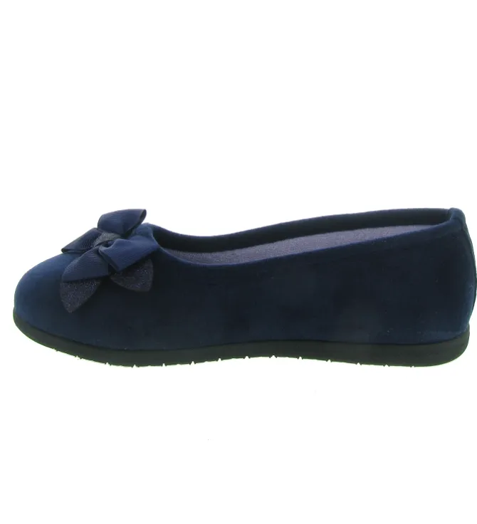 chaussons et pantoufles - Ballerines - femme - Toile - Bleu - Isotoner