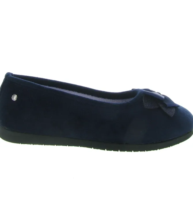 chaussons et pantoufles - Ballerines - femme - Toile - Bleu - Isotoner