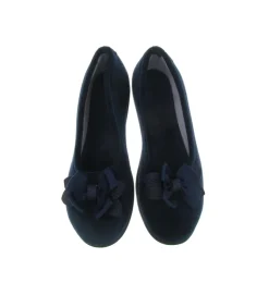 chaussons et pantoufles - Ballerines - femme - Toile - Bleu - Isotoner
