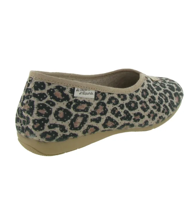 chaussons et pantoufles - Ballerines - femme - Toile - Léopard - La maison de l espadrille
