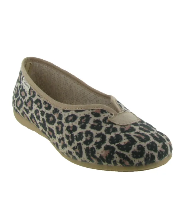 chaussons et pantoufles - Ballerines - femme - Toile - Léopard - La maison de l espadrille