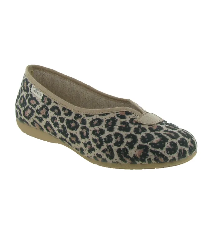 chaussons et pantoufles - Ballerines - femme - Toile - Léopard - La maison de l espadrille