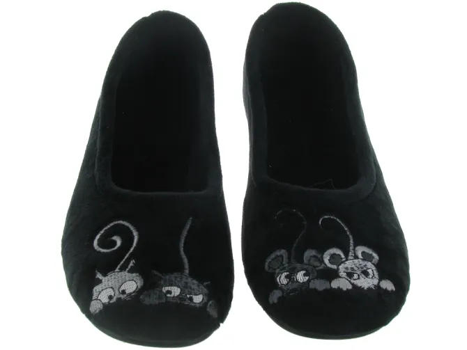 chaussons et pantoufles - Ballerines - femme - Synthétique - Noir - La maison de l espadrille