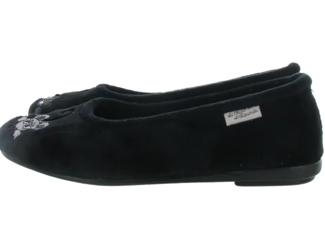 chaussons et pantoufles - Ballerines - femme - Synthétique - Noir - La maison de l espadrille