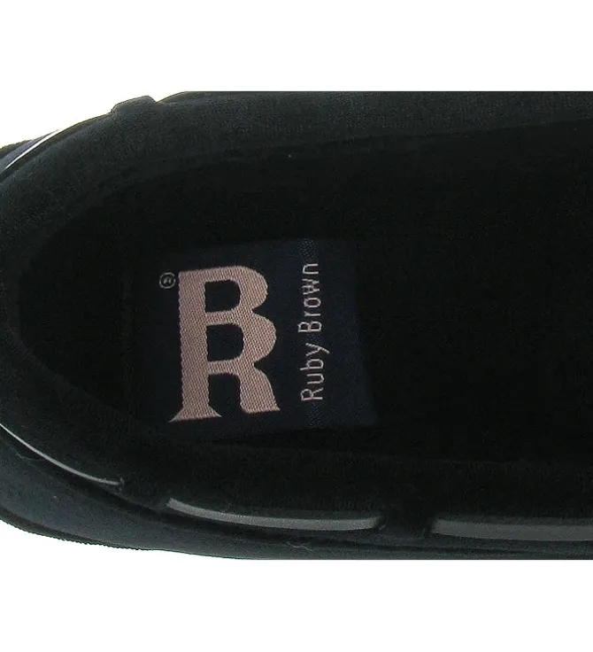 chaussons et pantoufles - Ballerines - femme - Toile - Noir - Ruby brown