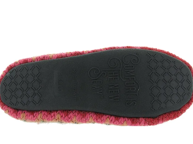 chaussons et pantoufles - Ballerines - femme - Toile - Rouge - Ruby brown