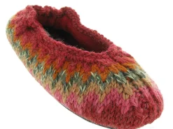 chaussons et pantoufles - Ballerines - femme - Toile - Rouge - Ruby brown