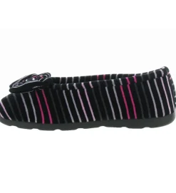 chaussons et pantoufles - Ballerines - femme - Toile - Noir - Isotoner