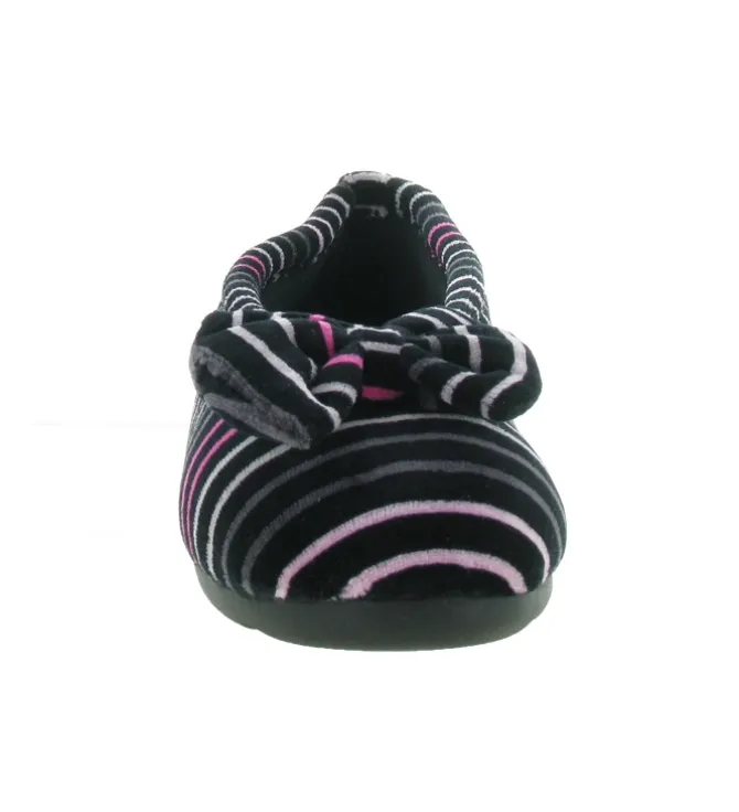 chaussons et pantoufles - Ballerines - femme - Toile - Noir - Isotoner