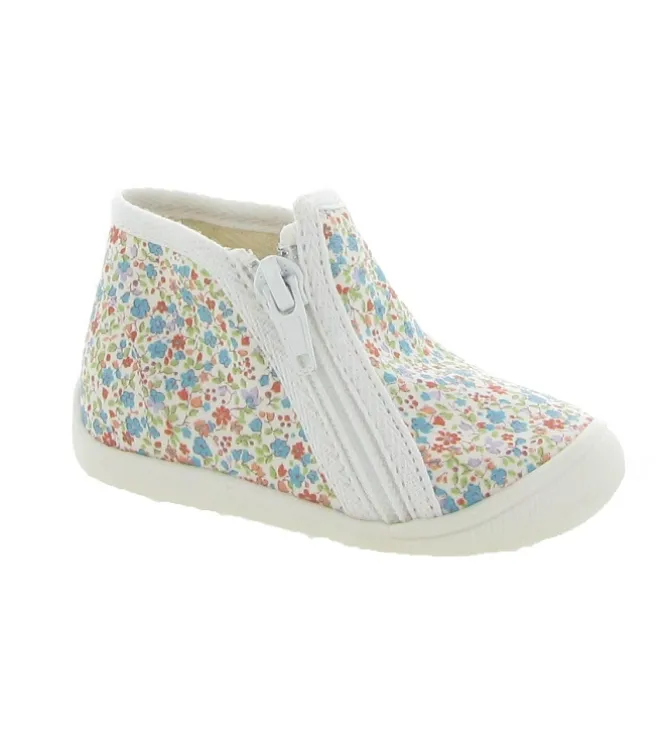 chaussons et pantoufles - - bebe fille - Toile - Fleurs - Bellamy